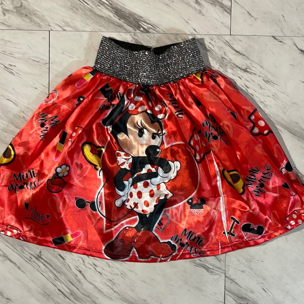 Toddler 5T red Minnie Mouse short skirt